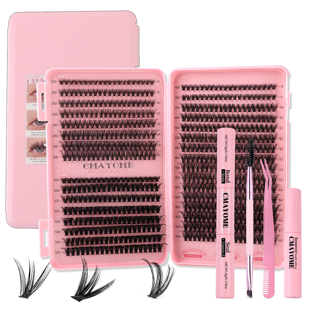 👁️✨ Thick Single Cluster Individual False Eyelash – 30D/40D Eyelash Book Set