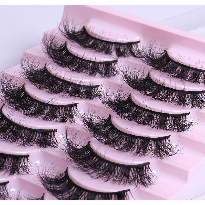 👁️✨ 10 Pairs Natural Thick Curly Eyelashes – Soft Volume False Lashes Set