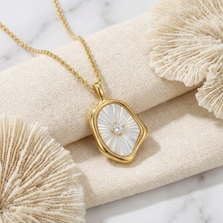 🌟 Mother of Pearl Sunburst Necklace