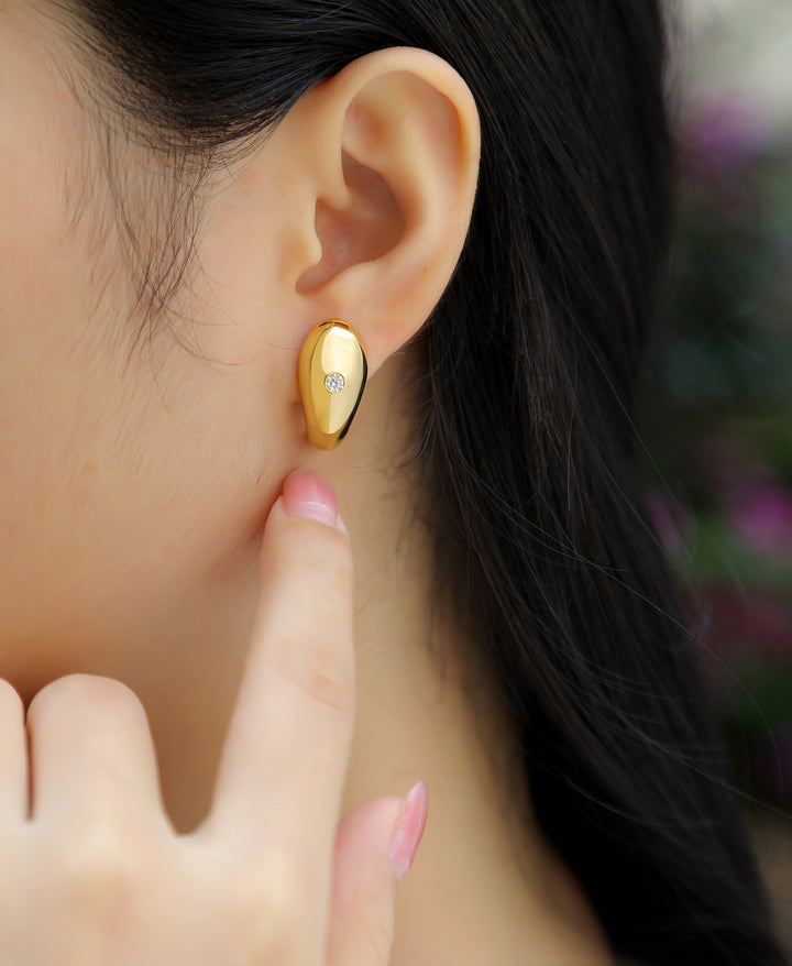 Luxury Minimalist 0.1 Carat Morganite Earrings – Gold-Plated S925 Silver