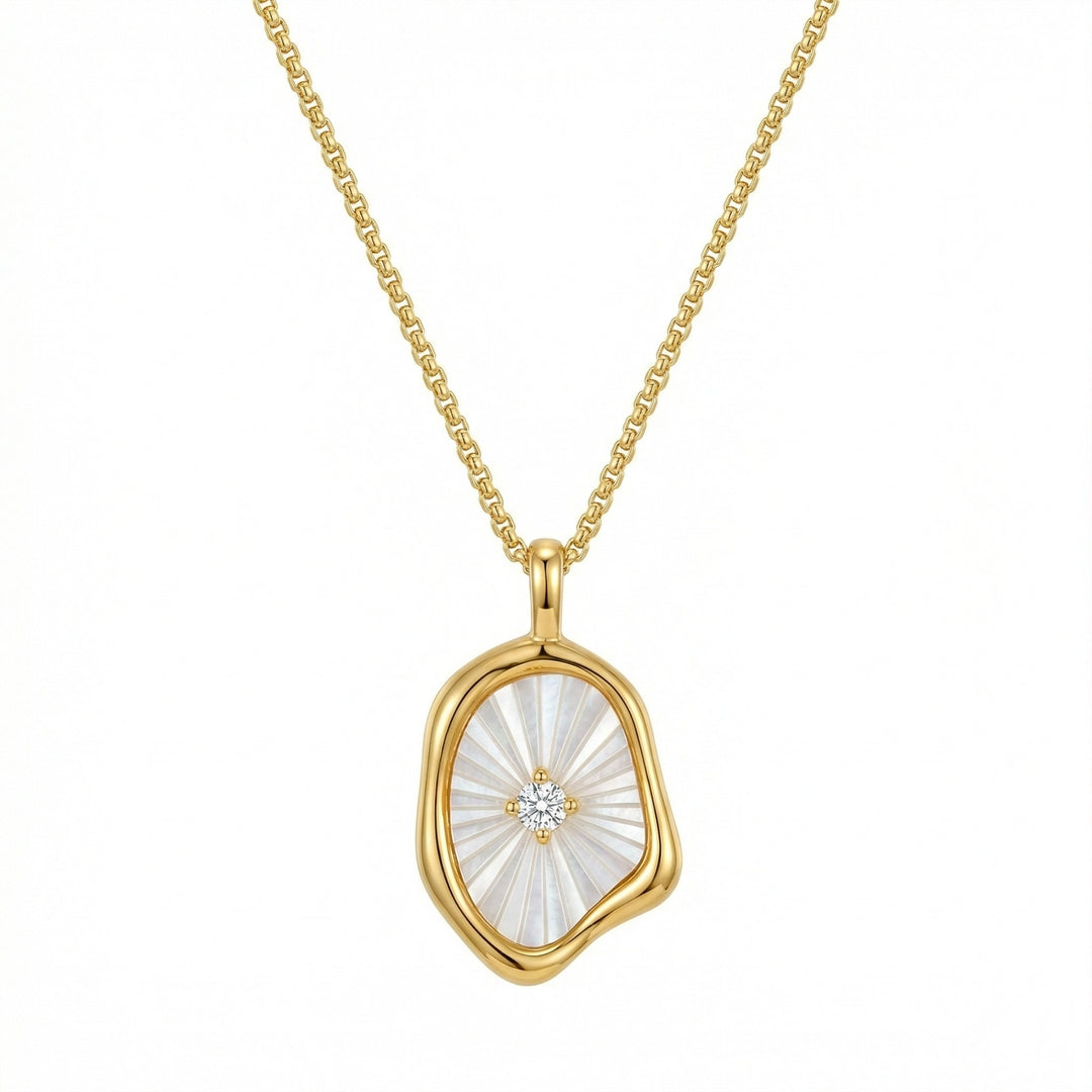 🌟 Mother of Pearl Sunburst Necklace