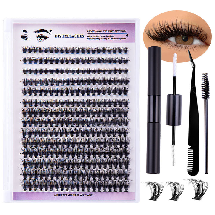 👁️✨ Segmented Natural Thick Individual False Eyelashes – DIY Cluster Lash Extension Set