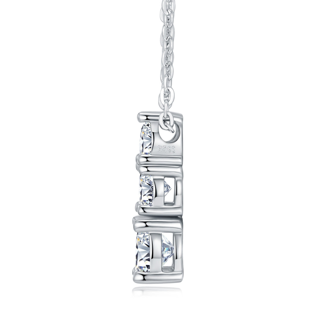 💎 Minimalist Moissanite Pendant Necklace Set – Platinum-Plated S925 Silver 💎