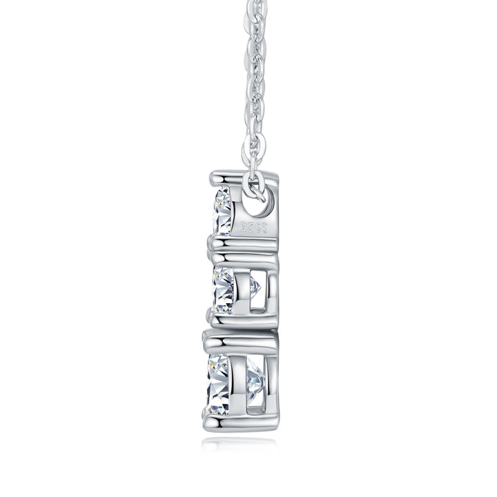 💎 Minimalist Moissanite Pendant Necklace Set – Platinum-Plated S925 Silver 💎