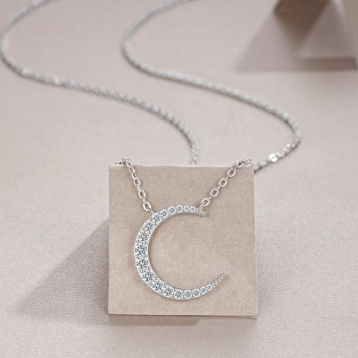 Luxury Minimalist Moissanite Pendant Necklace – Gold-Plated S925 Silver