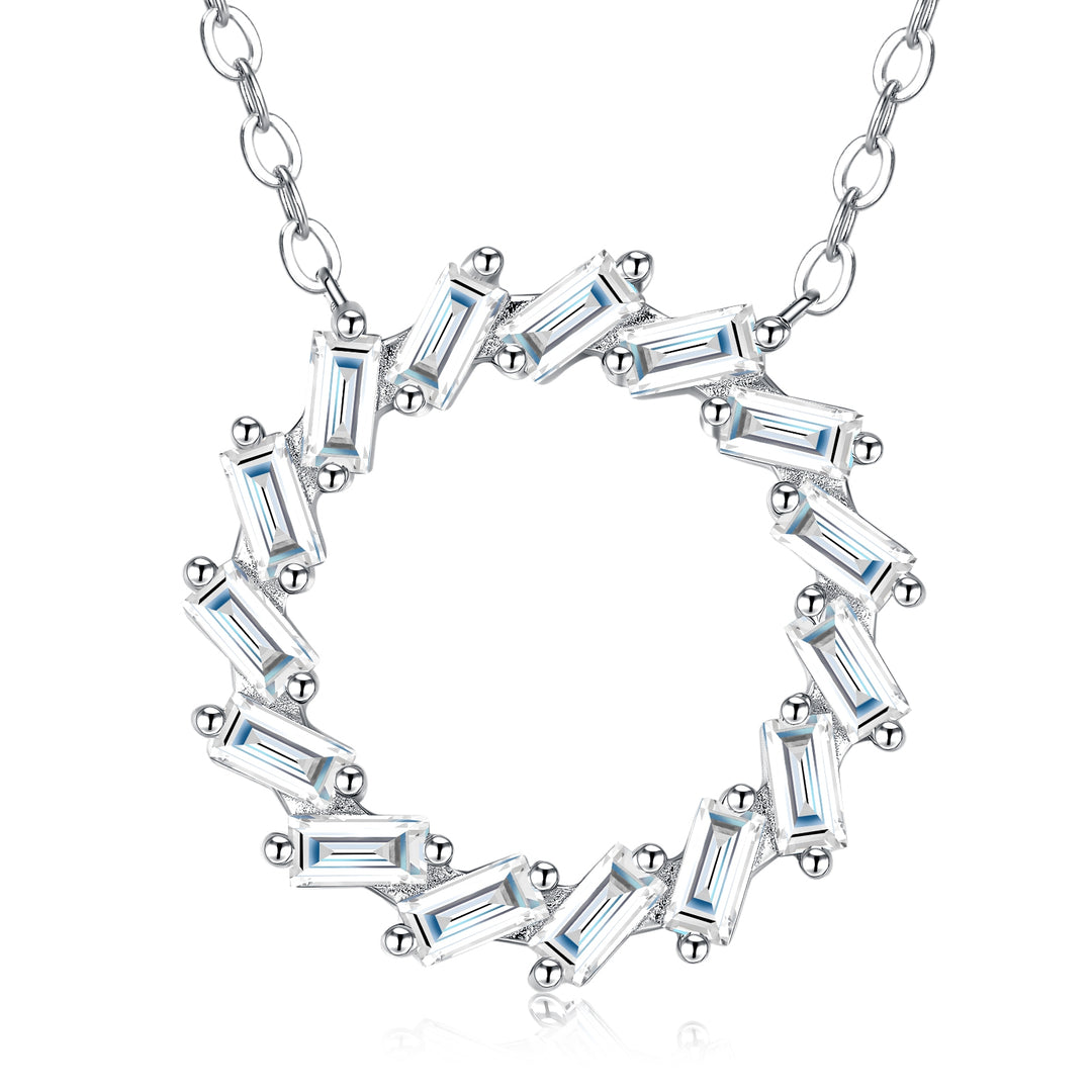 💎 Minimalist Square Morganite Pendant with Moissanite Accents