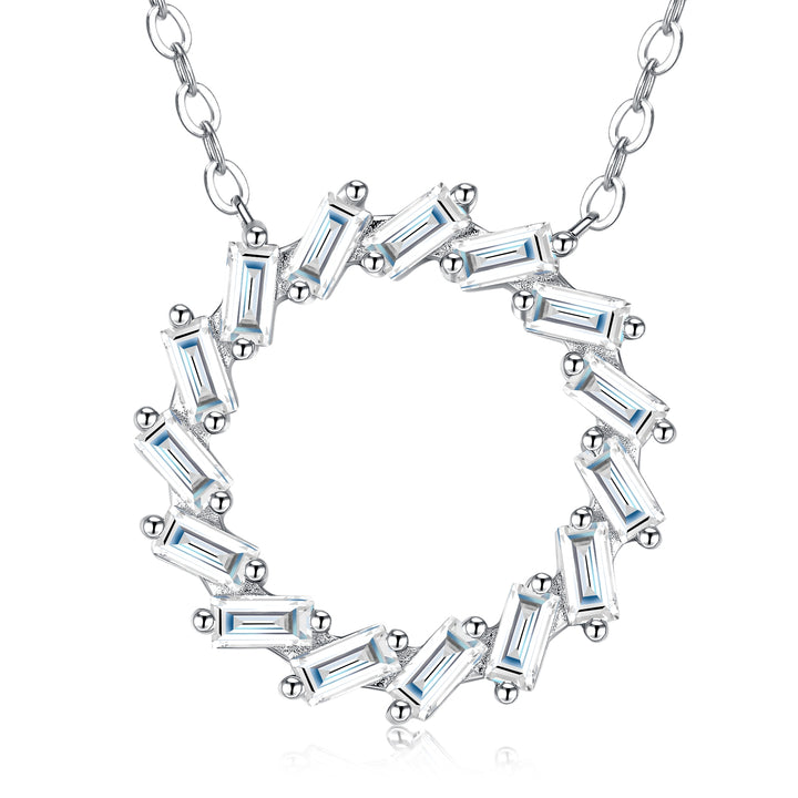 💎 Minimalist Square Morganite Pendant with Moissanite Accents