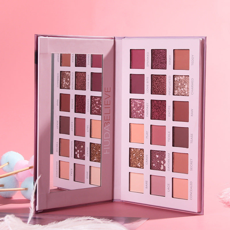 ✨ 18-Color Desert Rose Eyeshadow Palette – Glitter, Pearly & Matte Makeup Set ✨