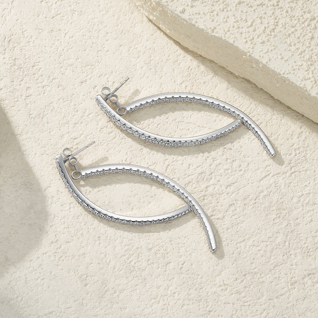 Luxury Minimalist Moissanite Stud Earrings – Platinum-Plated S925 Silver