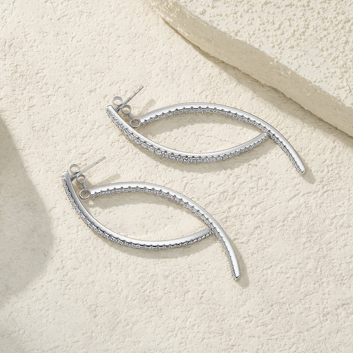 Luxury Minimalist Moissanite Stud Earrings – Platinum-Plated S925 Silver