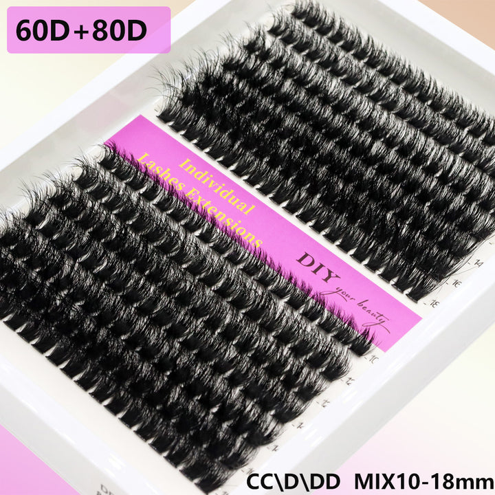 👁️✨ 14 Rows 3D Black Cluster Eyelashes – 40D–160D Fluffy Soft Lash Set