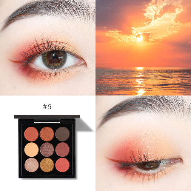 ✨ 9-Color Pumpkin & Dirty Orange Eyeshadow Palette – Matte INS Style Makeup Set ✨