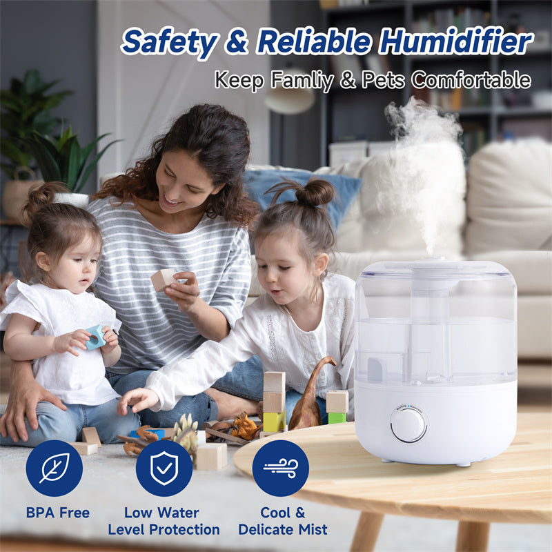 💧🏠 3L Mechanical Humidifier | Large Capacity BPA-Free Home Air Humidifier
