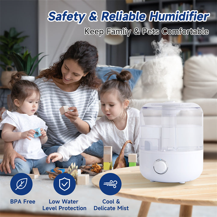 💧🏠 3L Mechanical Humidifier | Large Capacity BPA-Free Home Air Humidifier