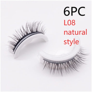👁️✨ Reusable 3D Mink Lashes – Self-Adhesive Natural False Eyelashes (Glue-Free Silk Style)