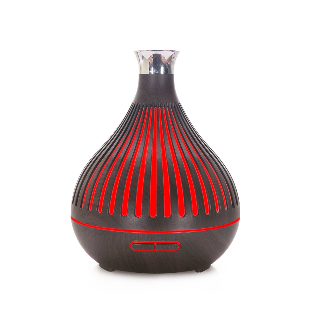 🌿💧 Vase Wood Grain Humidifier 400ML | Aromatherapy Ultrasonic Diffuser 🌙✨
