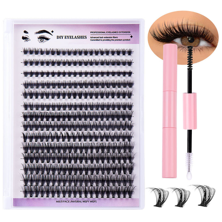 👁️✨ Segmented Natural Thick Individual False Eyelashes – DIY Cluster Lash Extension Set
