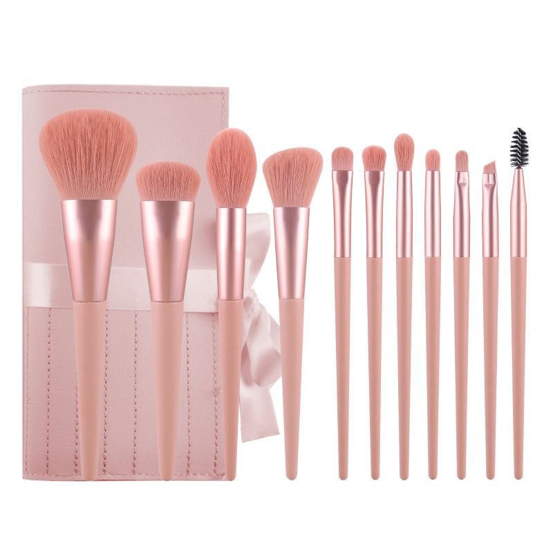 ✨ 11-Piece Makeup Brush Set — Wooden Handle Beauty Tools 💄