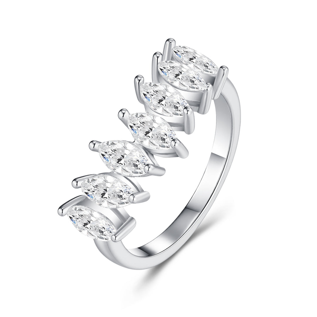 Luxury Minimalist Moissanite Ring – Platinum-Plated S925 Silver, GRA Certified