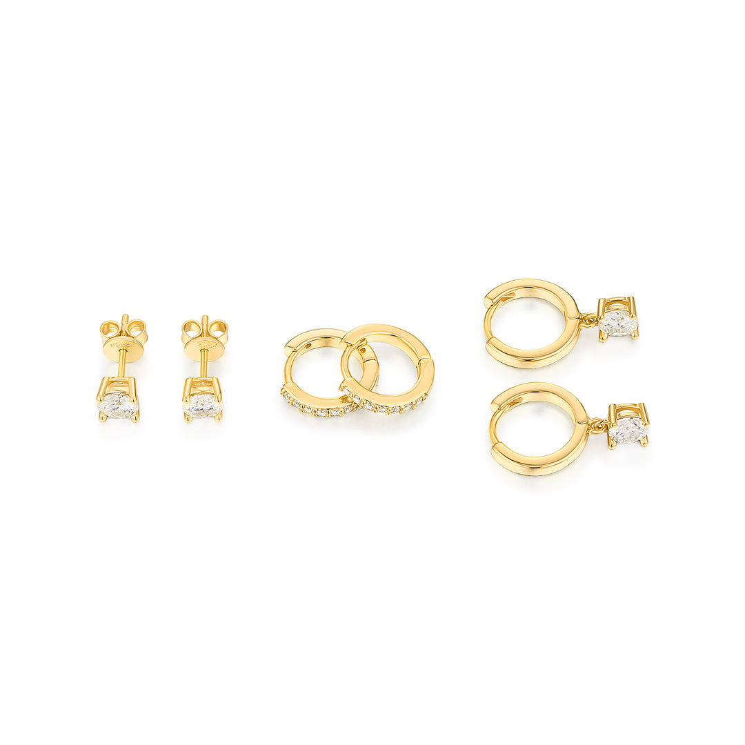 Luxury Minimalist Moissanite Earrings – Gold-Plated S925 Silver (0.1 Carat)