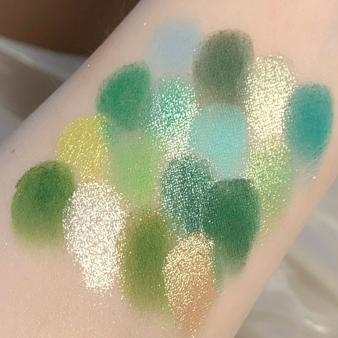 ✨ Pearl Glitter Eyeshadow Palette – Purple, Green & Pink Shimmer Sequin Shades ✨