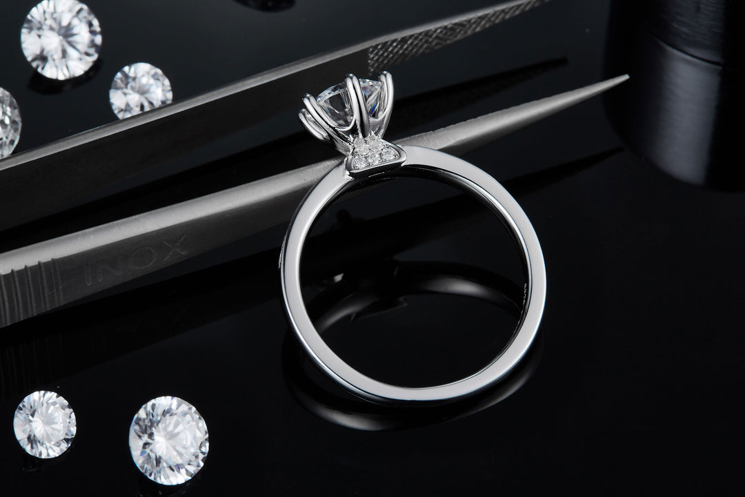 💍 1-Carat Moissanite Luxury Ring – Platinum-Plated S925 Silver (2.3g, Sizes 5–9) 💍