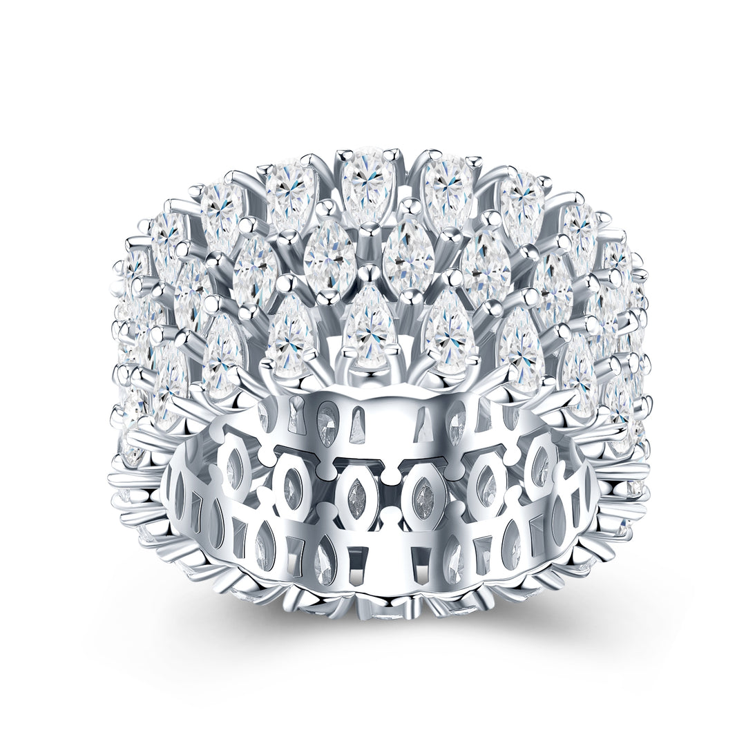 💍 Moissanite Minimalist Ring – Platinum-Plated S925 Silver (4g, Sizes 5–9) 💍