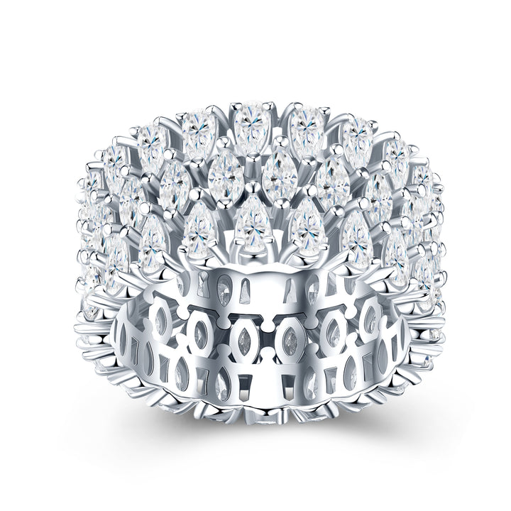 💍 Moissanite Minimalist Ring – Platinum-Plated S925 Silver (4g, Sizes 5–9) 💍