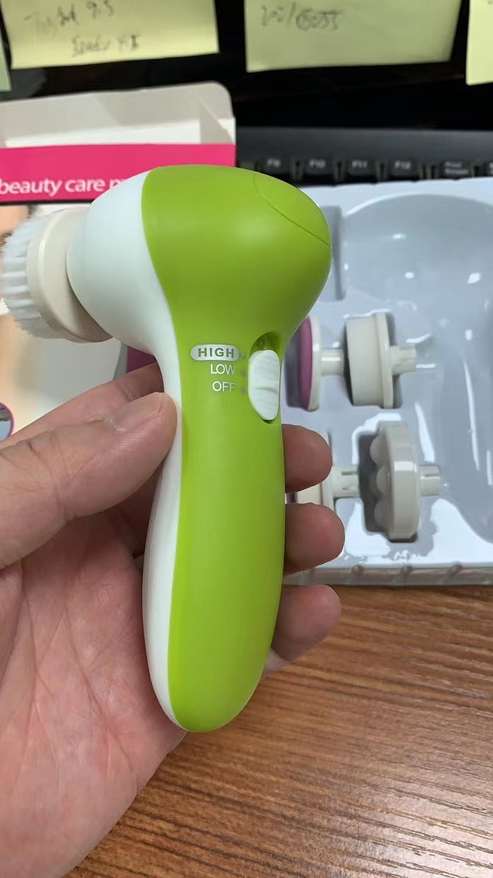 💖🧼 Five-in-One Facial Cleansing Instrument | Electric Rotating Facial Massager & Deep Clean Device