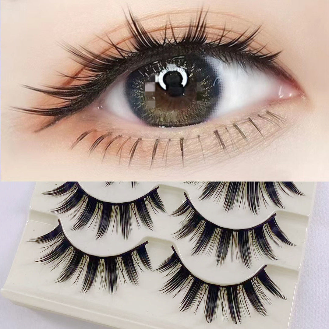 👁️✨ Stage Demon False Eyelashes – Dramatic Upper Lash Set (5 Pairs)
