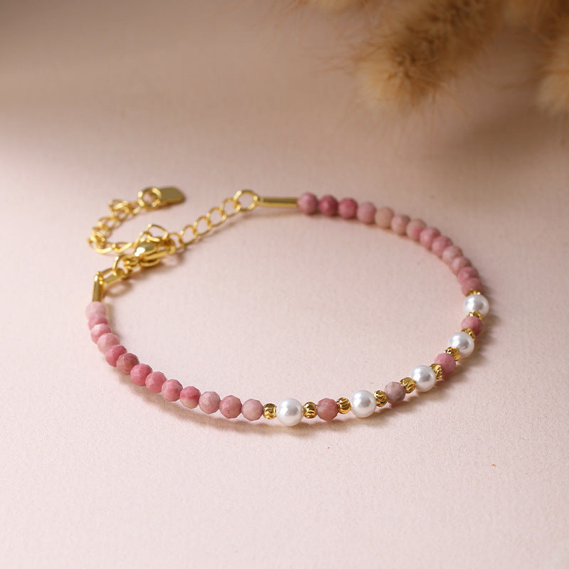 Women’s Natural Stone Bracelet – Geometric Star Design, Polished Finish