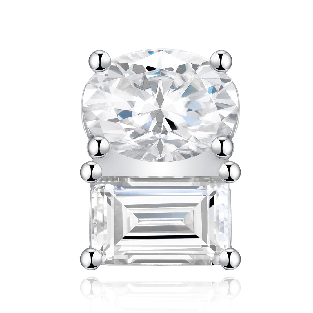 Luxury Minimalist Moissanite Stud Earrings – Platinum-Plated S925 Silver