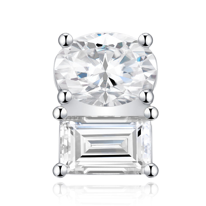Luxury Minimalist Moissanite Stud Earrings – Platinum-Plated S925 Silver