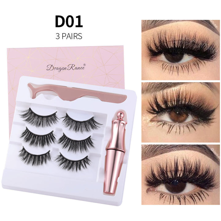 🧲👁️ Natural Long Lasting Magnetic Eyeliner & Magnetic False Eyelashes Set – 5 Pairs with Tweezers & Mirror Case