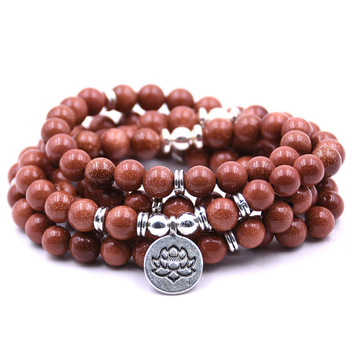 Silver Lotus Pendant Buddha Bead Bracelet – Spiritual Yoga Jewelry
