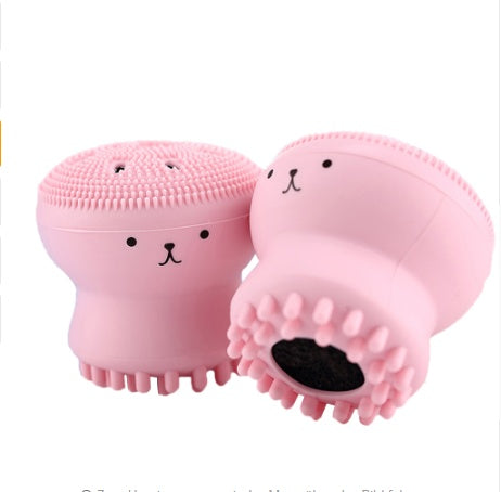 🧼🐙 Cartoon Octopus Silicone Wash Brush | Foaming Facial Cleansing & Massage Brush