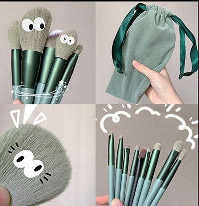 🌸✨ 13-Piece Purple Flower Holly Leaf Makeup Brush Set — Soft Hair Collection 💄
