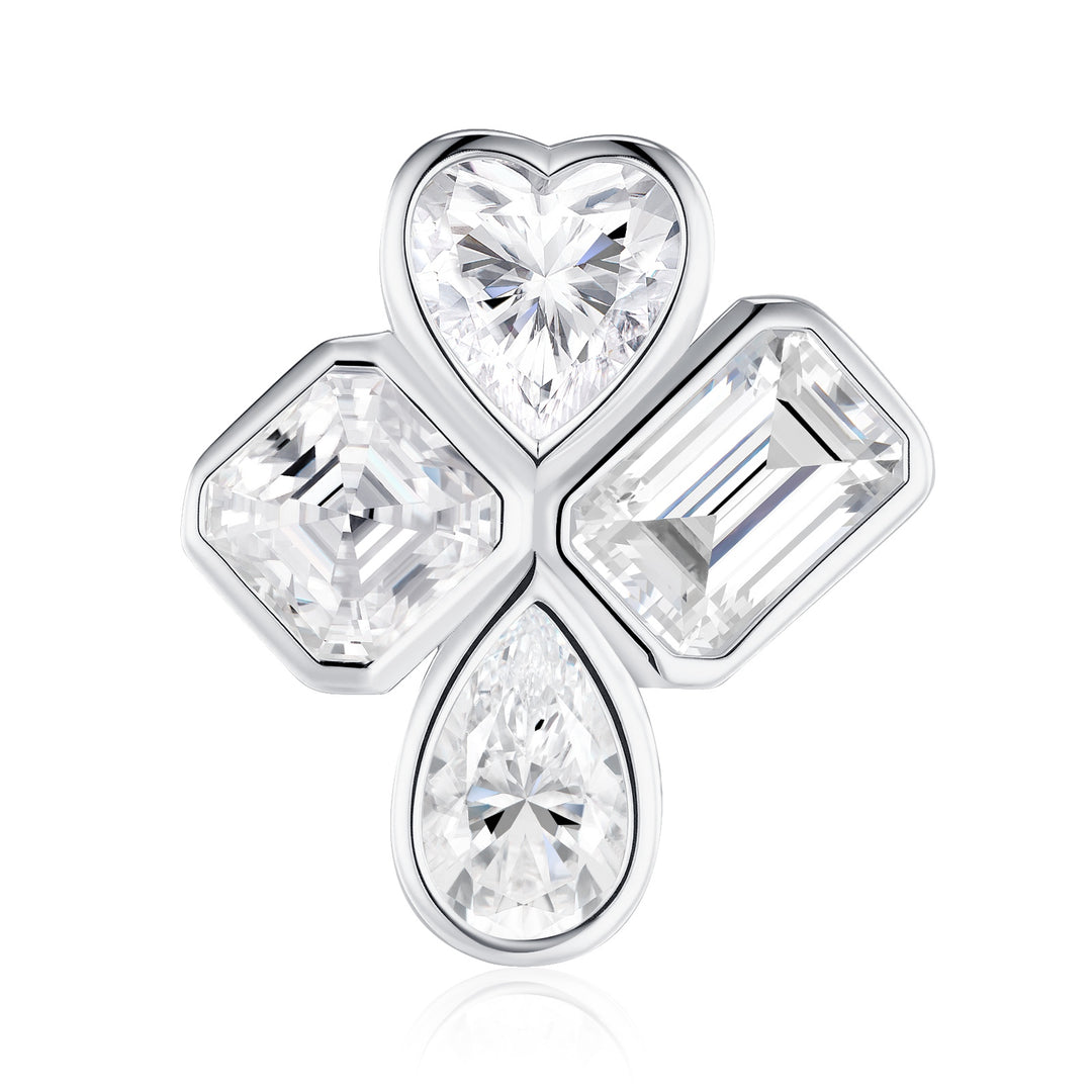 Luxurious Elegant Moissanite Earring Set – Platinum-Plated S925 Silver