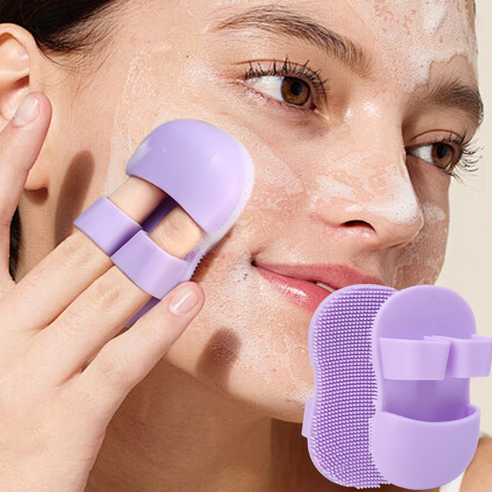 🧼💖 2PC Silicone Face Scrubber Set | Mini Facial Brush Exfoliating Finger Pads