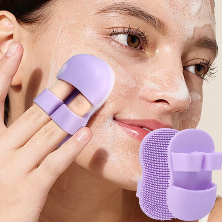🧼💖 2PC Silicone Face Scrubber Set | Mini Facial Brush Exfoliating Finger Pads