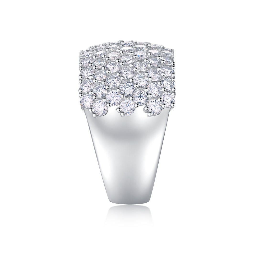 💎 Dynamic & Dazzling Moissanite Wedding Ring Set – Platinum-Plated S925 Silver (6.8g, Sizes 5–9) 💎