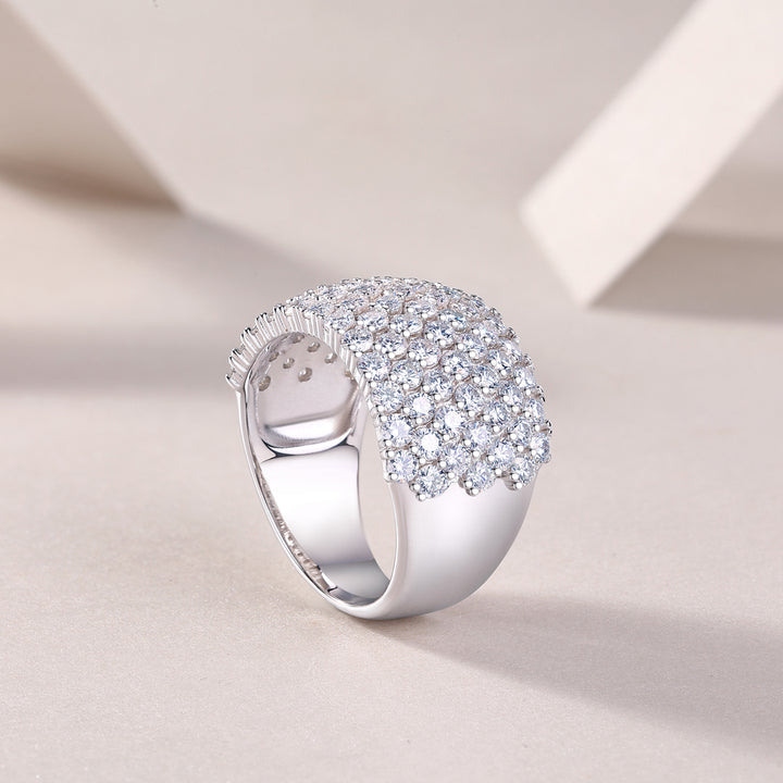 💎 Dynamic & Dazzling Moissanite Wedding Ring Set – Platinum-Plated S925 Silver (6.8g, Sizes 5–9) 💎