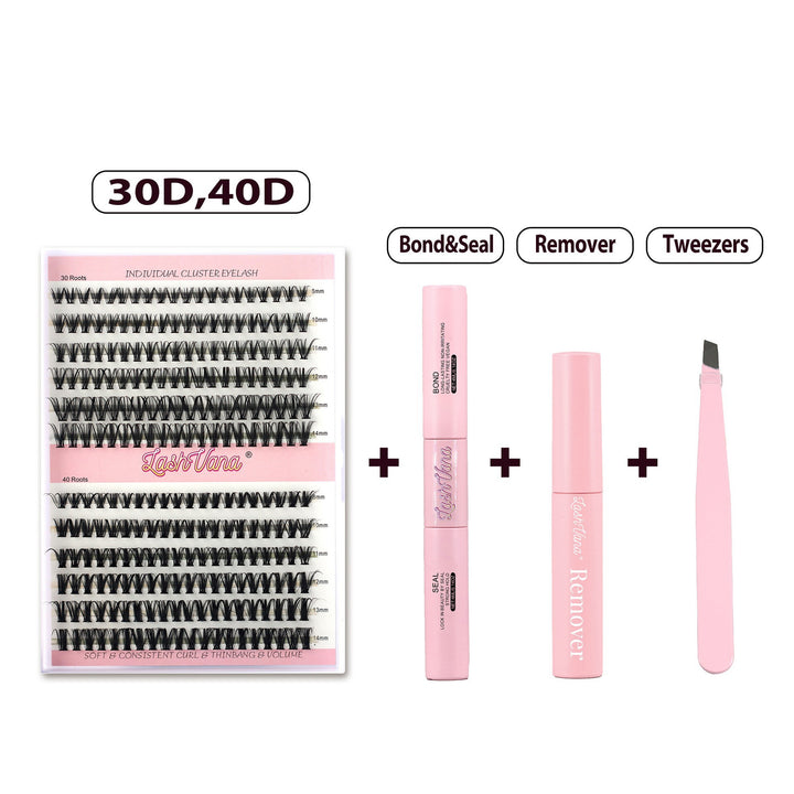 👁️✨ Segmented False Eyelashes – Thick Curl 12 Rows (30D/40D DIY Lash Kit)