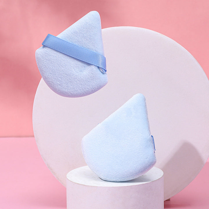 💄✨ Puff Suede Dry Powder Puff | Fan-Shaped Makeup Sponge