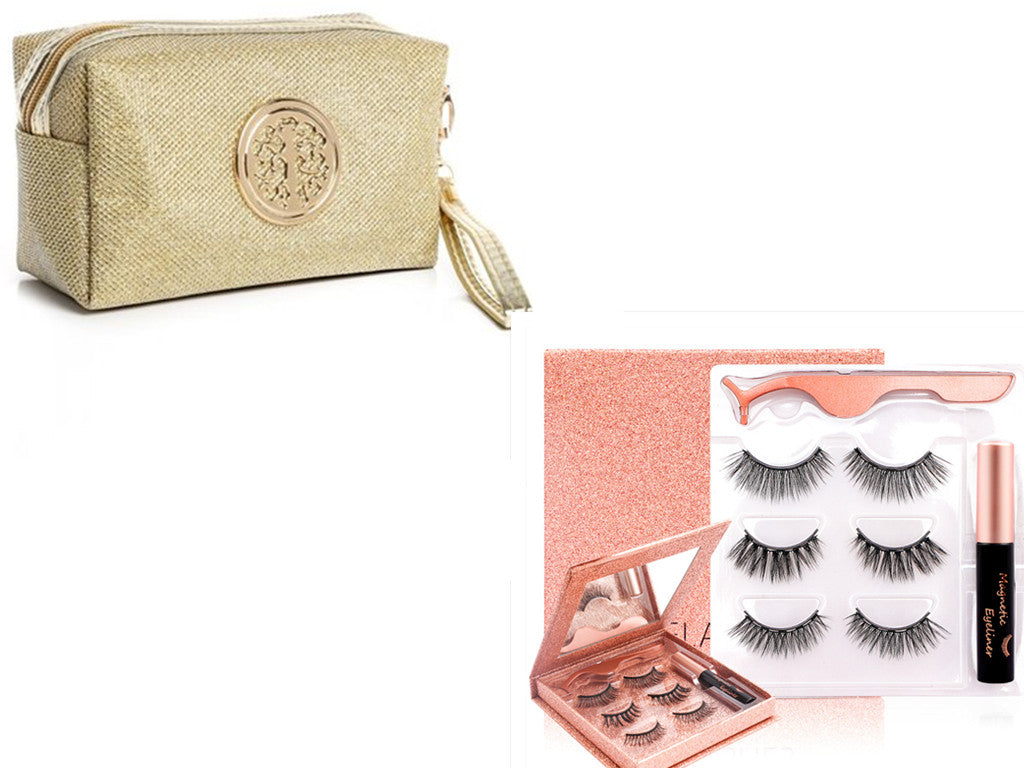 🧲👁️ No Glue Waterproof Magnetic Lashes & Eyeliner Kit – Reusable Magnetic False Eyelashes Set