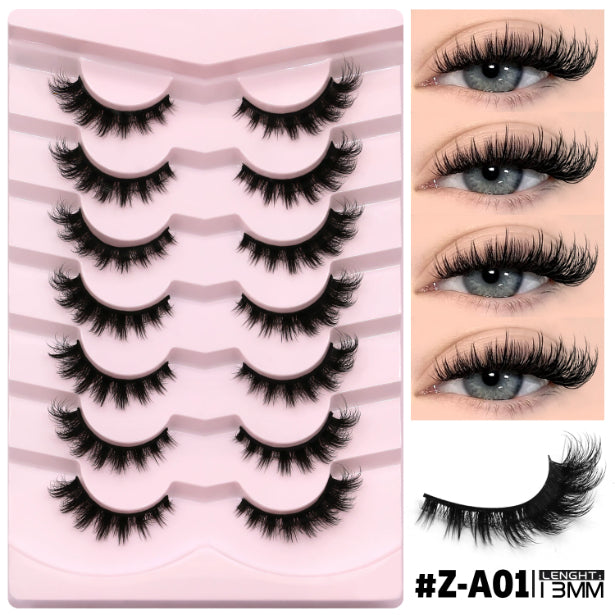 👁️✨ Natural False Eyelashes Without Eyeliner – Thick Dense Lash Set