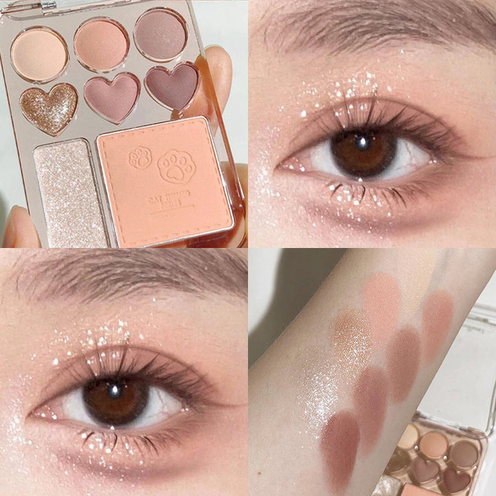 💖 Heart Eyeshadow Palette – All-in-One Matte, Blush & Highlight Makeup Set ✨