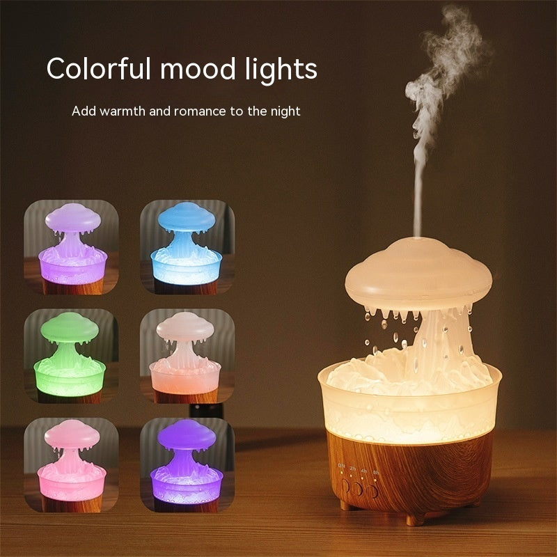 🌧️☁️ Household Mute Remote Control Colorful Rain Cloud Humidifier