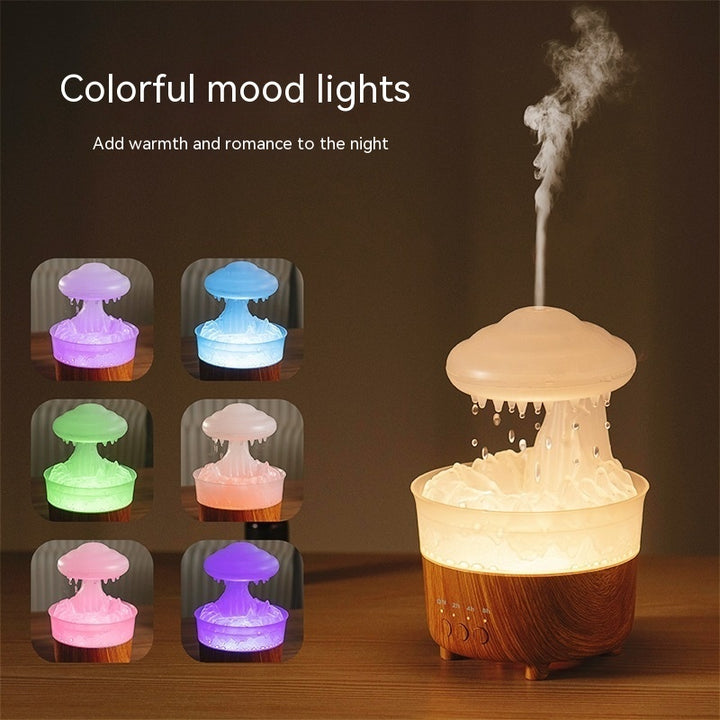 🌧️☁️ Household Mute Remote Control Colorful Rain Cloud Humidifier
