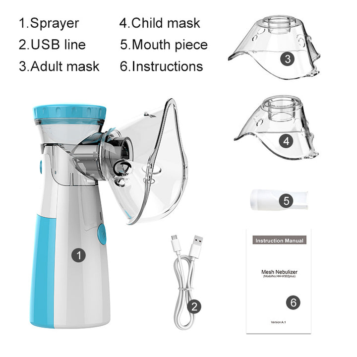 💨👶 Portable Handheld Atomizer | USB Medical-Grade Nebulizer for Children & Adults